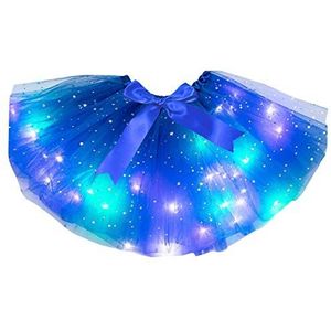 Petitebelle Enkele kleur Bling Sterren Led Verlichting Lady Tulle Tutu, koningsblauw, One size