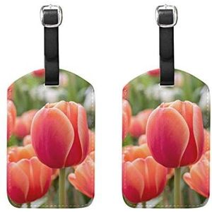 Bagage Labels, Rood Oranje Tulpen Print Bagage Bag Tags Reizen Tags Koffer Accessoires 2 Stuks Set