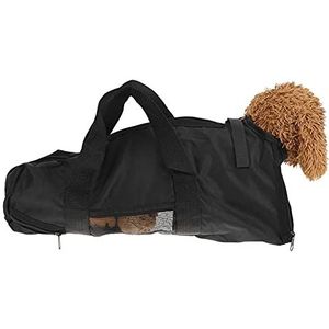 Yencoly Zwarte kattentas, draagbare kattenbeveiligingstas, ademend, multifunctionele duurzame Oxford-doek voor het baden van tandheelkundige reiniging