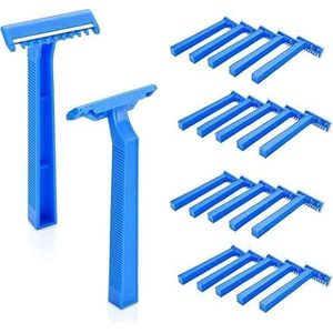 Hygiene100 Wegwerpscheermes met enkel mes - Veelzijdig en hygiënisch scheerapparaat voor medische, tatoeage- en dagelijkse toepassingen - Perfect voor nauwkeurig en comfortabel scheren | Blauw, 100