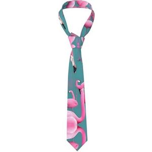 GerRit Een massa flamingo's casual stropdas voor heren, *#bedrukte stropdas, gemakkelijk te onderhouden, geschikt voor dagelijks, feest, bal en feest, enz., Zwart, Eén maat