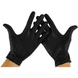 KMINA - Nitril Handschoenen XL (x2 Packs 100 units), Nitril Wegwerphandschoenen, Nitril Handschoenen Zwart, Nitril Wegwerp Latex Vrij, Handschoenen Nitril, Nitrile Gloves, Zwart (LATEX VRIJ).