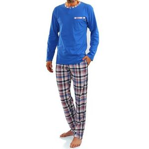 Sesto Senso Heren Lang Pyjama Set 100% Kotoen Groote Mouw Top Met Zak & Bottom Nachtkleding Pjs XL Jasiek 2243/09
