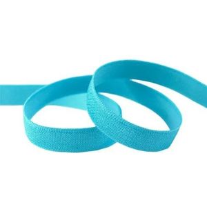 2 5 10 Yard 3/8"" 10mm Effen Glanzende Niet-Omvouwbare Elastische Spandex Satijnen Band Tape Hoofdband BH-band Jurk Naaiwerk Trim-Turkoois-5 Yards