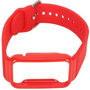 Siliconen Horlogeband, Horlogeband Bumper Case Vervanging Flexibel Zacht Stijlvol Veilig voor Training (Rood met rode kast)