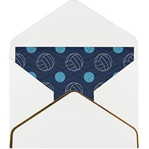 Blauwe volleybal elegante parel papier wenskaart - voor individuen vieren speciale gelegenheden, kantoor collega's, familie en vrienden uitwisselen groeten