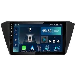 Android 14.0 2 Din Autoradio 9"" Touchscreen Auto Stereo voor Skoda Fabia 2015 met Draadloze Carplay Android Auto GPS navigatie AHD Omgekeerd beeld Stuurwielbediening(S-6(8G+128G))