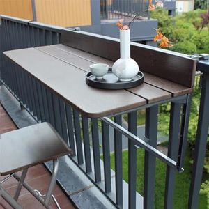 Heyijia Balkonbartafel voor leuningen, verstelbare outdoor hangende railtafels voor terras, hangende klaptafel voor terras, tuin, veranda