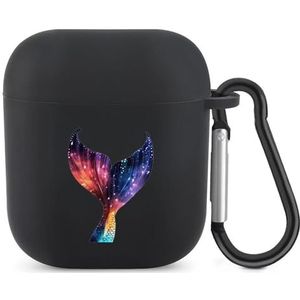 Glitter Zeemeerminnen Staart Leuke Case Voor AirPods 2&1 Schokbestendige Beschermende Hoofdtelefoon Gevallen Cover Met Sleutelhanger Voor Mannen Vrouwen