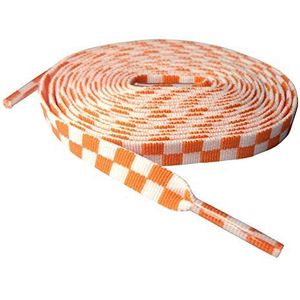 Flyingfish Geruit platte veters schoenveters van polyester 120-140 cm, oranje, 140