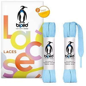 biped LACES 2 paar platte schoenveters van polyester, 10 mm breed - premium schoenveters voor sneakers en sportschoenen - scheurvast en wasbaar z2913(#23 baby blue,75 cm)