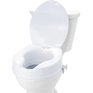 VEVOR Verhoogde toiletbril, 10 cm hoogte verhoogd, 300 lbs gewichtscapaciteit, universele toiletbrilverhoger, schroefstangvergrendeling, met wc-bril, voor ouderen, handicap, patiënt, zwanger, medisch