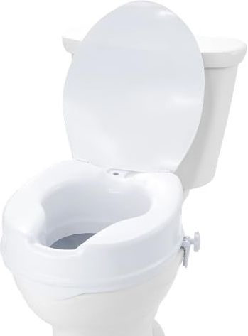 VEVOR Verhoogde toiletbril, 10 cm hoogte verhoogd, 300 lbs gewichtscapaciteit, universele toiletbrilverhoger, schroefstangvergrendeling, met wc-bril, voor ouderen, handicap, patiënt, zwanger, medisch