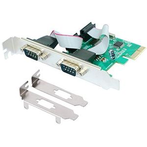 ELIATER 2-poorts PCIe seriële uitbreidingskaart met industriële DB9 RS232 COM-poorten, 16C550 UART WCH382-chip voor Windows XP, Vista,7, 8.x, 10, 11 32/64bit en Linux-pc's, lage beugel inbegrepen