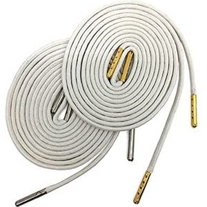 elastische schoenveters, sneakers, schoenveters 2 paar ronde gewaxte katoenen schoenveters met metalen tips, veters for laarzen, sneaker schoenaccessoires, 100 cm (Color : 02 White, Size : 100)