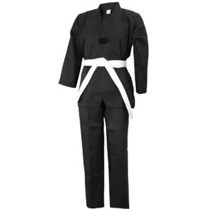 Karate vechtsportkleding Unisex Judo Gi for volwassenen, wit en zwart, meerdere maten(Black,160)