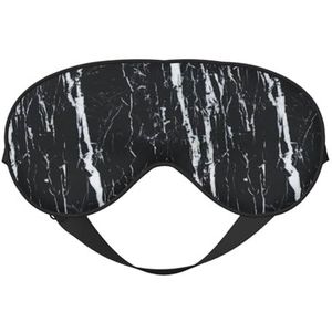 Zwart-wit marmer afdrukken all-Occasion Sleep Eye Mask met dubbele zijden verstelbare riem perfect voor diensten en reizen