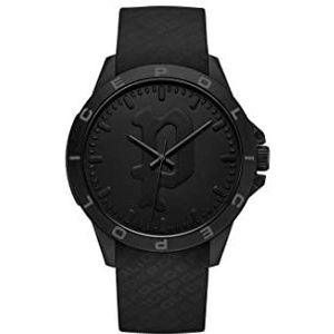 Police Heren analoog kwarts horloge met siliconen armband PEWUM2237761, zwart, PEWUM2237761