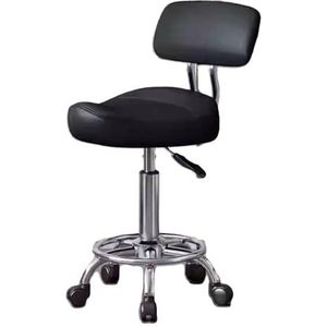 Zadelkrukstoel Met Rugleuning, Zware Metalen Basis Met Voetsteun, 360° Draaibaar Ergonomische Stoel Salonzadelzitting For Schoonheidssalon Massage Tandartskliniek Thuiskantoor Gebruik(Color 2)
