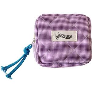 Preppy Rits Cosmetische Zakken Portemonnee Reizen Coin Pouches Verandering Portemonnee Maandverband Opbergtas Make-up Tas F, Paars Pl, M, Klassiek
