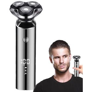 Elektrisch scheerapparaat, elektrisch scheerapparaat voor mannen, met antislip handgreep, zakformaat, roestvrijstalen snijder, waterdicht. Bittu