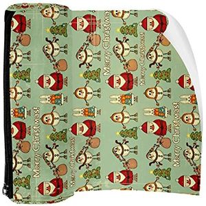 Potlood Case Pen Tas Houder met Rits Coin Organizer Tassen Make-up Cosmetische Pouch voor Vrouwen Tiener Meisjes Jongens Kinderen, Retro Vrolijk Kerstfeest Kerstman Sneeuwmannen Boom Gift Konijn Winter