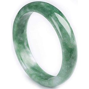 Jade armband voor dames natuurlijke groene jade armbanden met geschenkdoos Valentijnsdag, 54-56mm, Wit_goud, witgoud