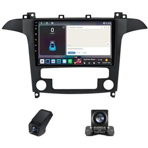 Draadloze Carplay Android 14 Autoradio 2Din geldt voor Ford S-MAX S MAX 1 2006-2015 9Inch Autoradio met GPS-navigatie/RDS-radio/DSP Achteruitkijkcamera+Stuurwielbediening(C20Pro)