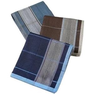 Geruite jacquard for heren Donkere zakdoek Park Bergrijden Kamperen Zweet Schoonvegen Draagbare zakhanddoek (Color : 3-piece style 1, Size : 43x43cm)