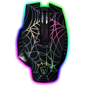 Battletron Gaming Optische gamingmuis, 6 toetsen, meerkleurig, ergonomisch design, USB, 6 toetsen, persoonlijke computer, laptop