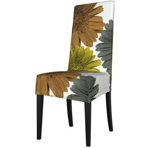 KemEng Herfst Moderne Kleuren Gerbera Madeliefjes Bloemen, Stoelhoezen, Seat Protector Stretch Eetkamerstoel Slipcover Seat Cover voor Stoelen