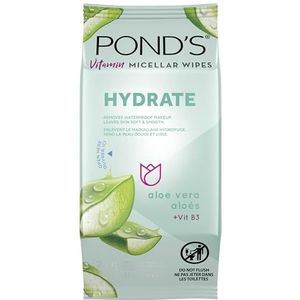 Pond's Vitamine Micelar Nat veegt af voor Droge Huid die Aloë Vera hydrateren verwijdert Make-up Waterdicht 25 veegt af