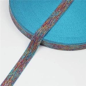 Elastische band 2,5 cm kleurrijke glitter elastiekjes breed 25 mm voor hoofdband duurzame broek rok riem naaien kledingaccessoires 1M-blauwe kleur-25mm-1M