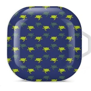 Zeeschildpad patroon oordopjes hoesje compatibel met Samsung hard shell beschermhoes wit stijl