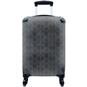 MuchoWow® Koffer - Geometrisch - Art deco - Zwart - Goud - Past binnen 55x40x20 cm en 55x35x25 cm - Handbagage - Trolley - Fotokoffer - Cabin Size - Print