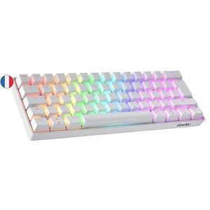 Geeky GK61 60% | Hot Swappable Mechanisch Gaming Toetsenbord | 62 Toetsen Multi Kleur RGB LED Achtergrondverlichting voor PC/Mac Gamer | ISO FR AZERTY Franse Indeling (Wit, Mechanical Brown)