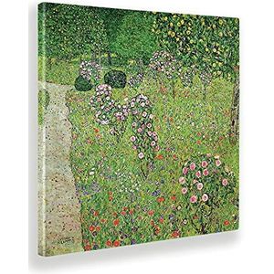 Giallobus - Schilderijen - Gustav Klimt - Boomgaard met rozen - Canvasdoek - 50x50 - Klaar om op te hangen - Moderne schilderijen voor thuis