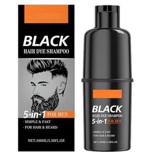 5-in-1 Shampoo For Zwart Haar For Mannen, Natuurlijke En Milde Haarkleurshampoo, Egale Teint En Glanzende Finish, Dagelijkse Haarverzorging(1PCS)