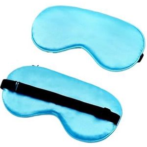 Zijde slaapoogmasker, gewatteerde schaduw, patch voor masker, hoofdbanden voor reizen, ontspanning, rust, vrouwen en mannen (Sky Blue)