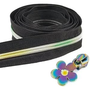 2 Meter 5 # Zwarte Kleur Rits Tapes Nylon Ritsen Pull Naaien Ritsen Sliders DIY Tas Pocket Hoofd Reparatie Kits Tailor Tools (kleur: KY253ZT199-13)