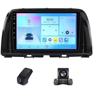 Android 14 autoradio geldt voor Mazda CX5 CX-5 CX 5 2012-2015 met Carplay Android Auto WiFi 9 inch autoradio 2 Din met Bluetooth/GPS-navigatie stuurbediening achteruitrijcamera(C30 Pro)