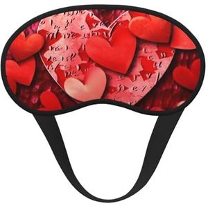 Red Hearts Love Sleep Mask Zacht Comfortabel Oogmasker met Verstelbare Strapblackout Oogslaap Schaduw Cover voor Vrouwen Meisjes Mannen Reizen Yoga Dutje Shift Werk