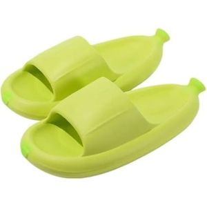 fengqingyunyan0304 Slide, dikke zool voor dames, comfortabele sandalen voor binnen en buiten, voor heren, Groen, 45 EU