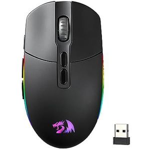 Redragon M719 Draadloze Optische Gaming Muis, 7 Programmeerbare Knoppen, RGB Achtergrondverlichting, 10.000 DPI, Ergonomische PC Computer Gaming Muis met Vuurknop