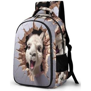 Kids Boys Girls Animal Alpaca School Backpack Children Primary Schoolbag Book Bag Waterproof Crack Print Rucksack Casual Daypack