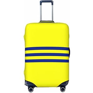 KOOLR Gele En Blauwe Strepen Afdrukken Koffer Cover Elastische Wasbare Bagage Cover Koffer Protector Voor Reizen, Werk (45-32 Inch Bagage), Zwart, Medium