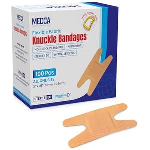 Flexibele Stof Bandages - Zelfklevende Flex Fabric Knokkel Bandages voor Vinger Zorg en Wond Bescherming Tegen Infectie (100 Stuks)