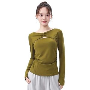 Angcoco Vrouwen's elegante uitgesneden schepnek lange mouwen tops