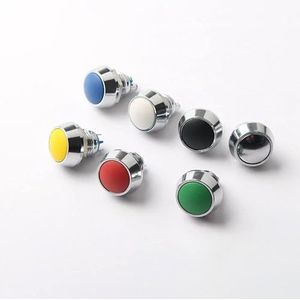 VZJIUOJW Schakelaar 12 mm metalen knopschakelaar - kleine miniatuurknop waterdicht zelfherstellende ronde schakelaar aan/uit-knop rood, groen en B - (kleur: blauw, maat: lasvoeten)