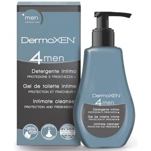 Dermoxen 4 Men Intimate Cleanser, antibacterieel tegen intieme geurtjes. Intieme zeep voor mannen met prebiotische vezels en menthol met verfrissende werking. 125 milliliter